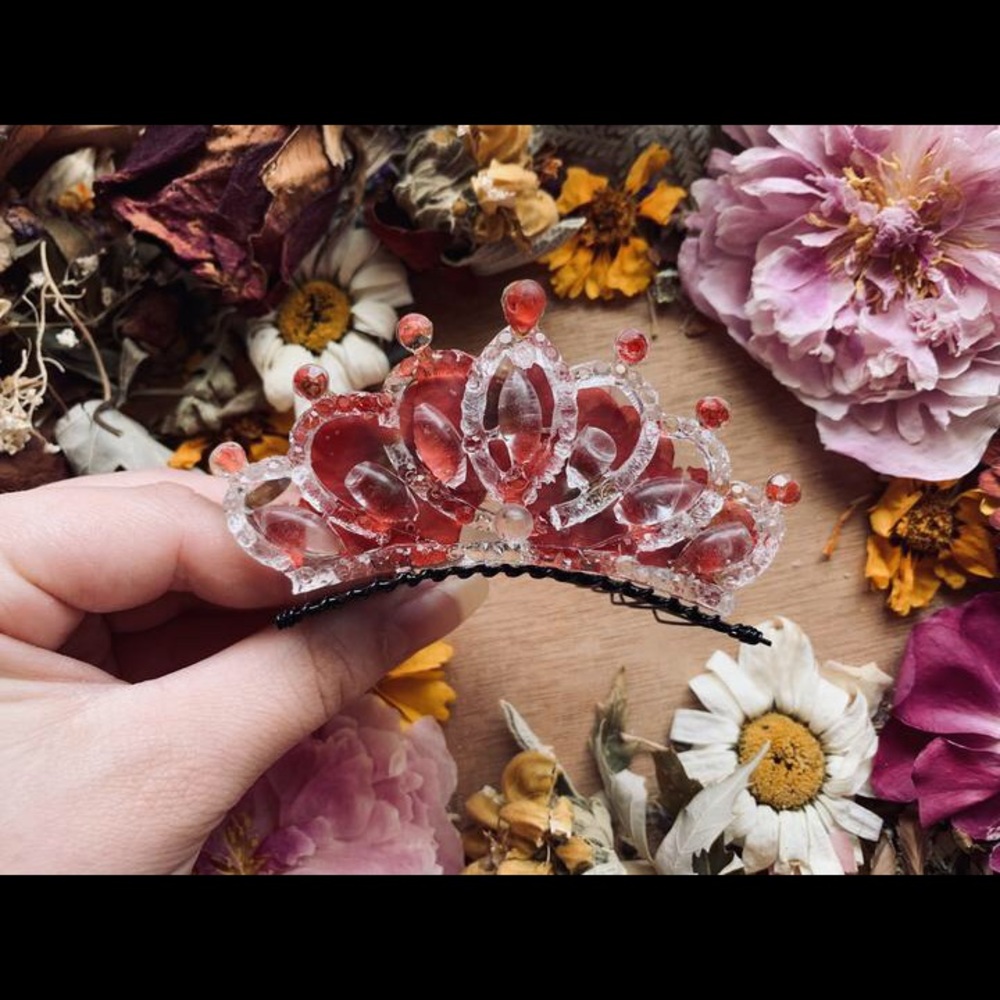 Sweetest Tangerine Red Rose Tiara